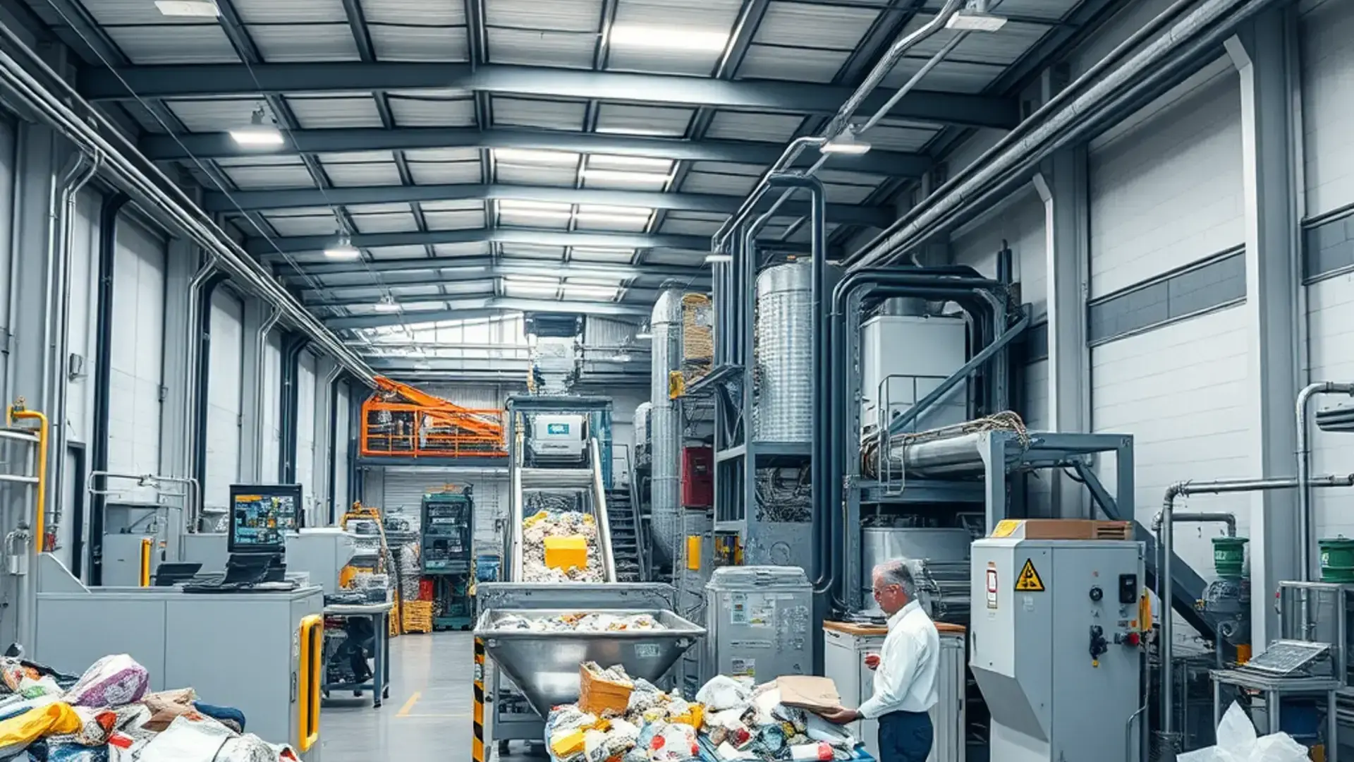 Our recycling facility interior with modern equipment