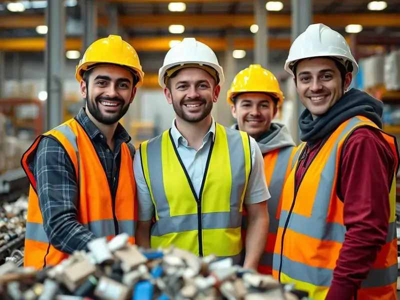 Our team at the recycling facility